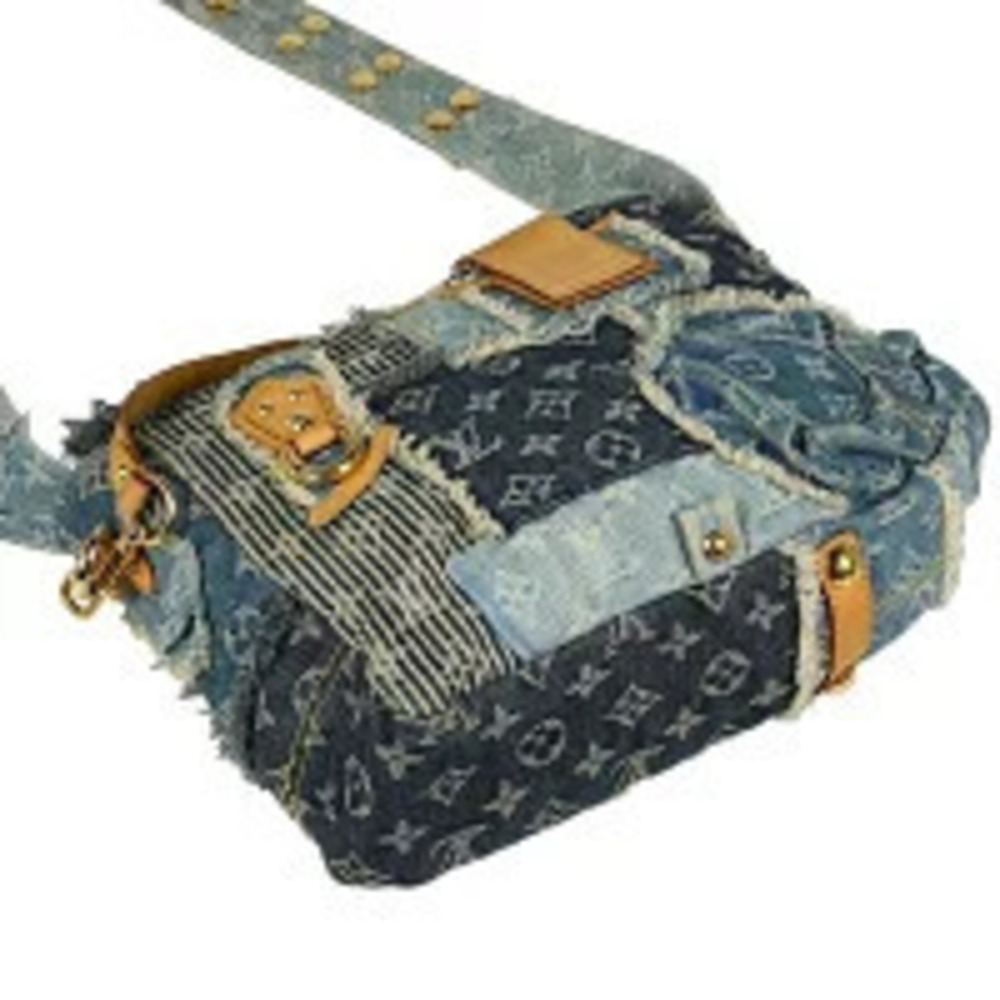 Louis Vuitton Denim Posty Messenger Handbag Bag Patchwork Shoulder Monogram